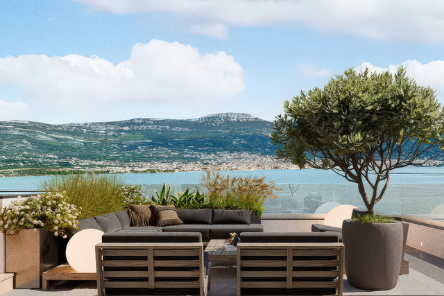 Penthouse s krovnom terasom i pogledom na more u ekskluzivnom apartmanskom naselju na Čiovu!