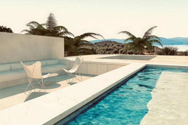 Ekskluzivno gradbeno zemljišče z lokacijsko dovolilnico za 3 luksuzne vile – otok Brač, Milna