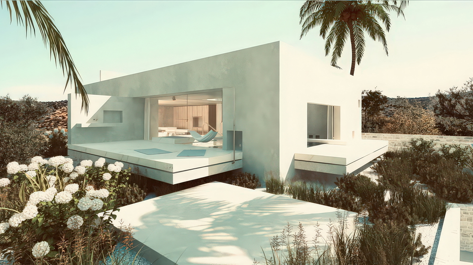 Ekskluzivno gradbeno zemlji&scaron;&ccaron;e z lokacijsko dovolilnico za 3 luksuzne vile &ndash; otok Bra&ccaron;&comma; Milna