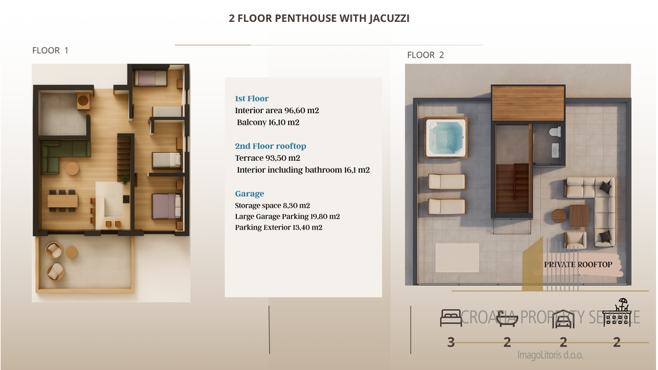 Elegant penthouse with panoramic sea views – Zadar!