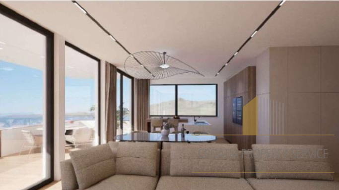 Luxurious penthouse with a rooftop terrace in the first row to the sea – Sukošan!