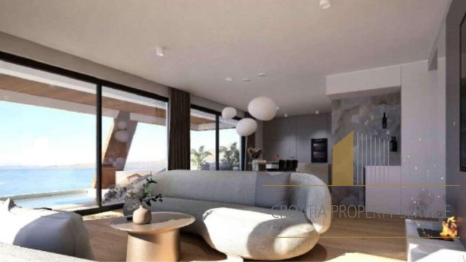 Luxurious penthouse with a rooftop terrace in the first row to the sea – Sukošan!