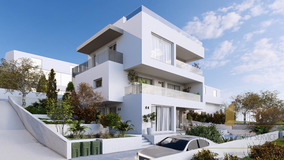 Attico di lusso con terrazza sul tetto e vista mare – Čiovo, a 250 m dal mare!