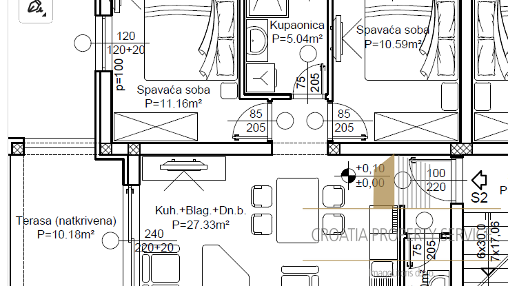 Роскошная двухкомнатная квартира в новостройке в центре Рогожницы, в 60 м от моря!