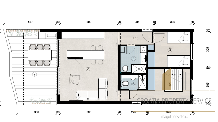 Luxurious two-room apartment in a new building, first row by the beach on the island of Pag!