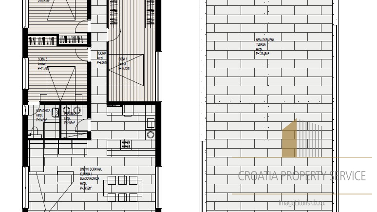 Luxurious two-bedroom apartment in a new building first row by the beach on the island of Čiovo!