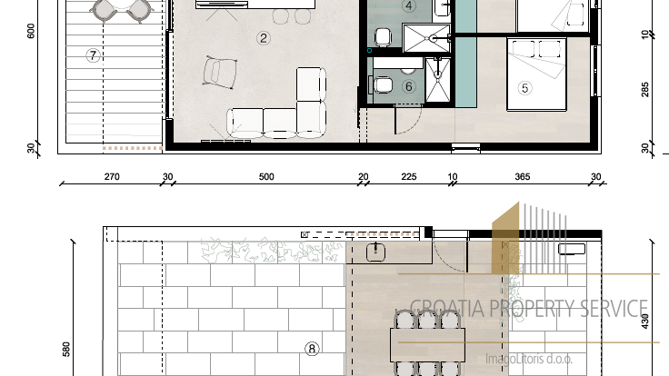 Luxury penthouse with a rooftop terrace in a new building, first row by the beach on the island of Pag!