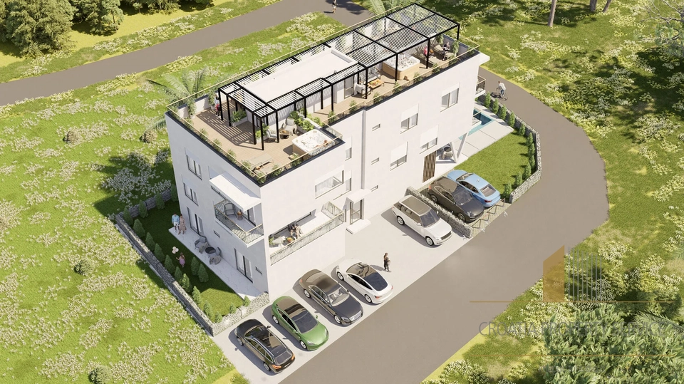 Lussuoso appartamento trilocale al piano terra di una moderna costruzione – Privlaka!