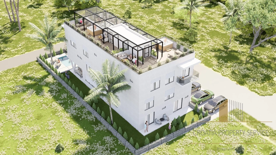 Lussuoso appartamento trilocale al piano terra di una moderna costruzione – Privlaka!