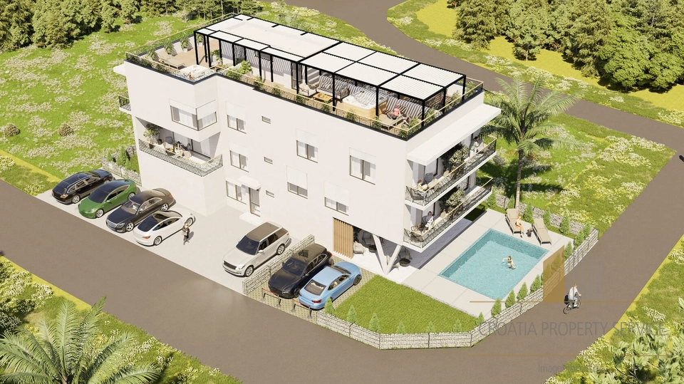 Luxury apartment in a modern new building 160 m from the sea – Privlaka!