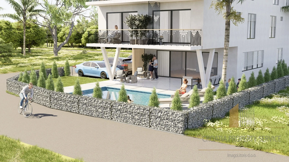 Lussuoso appartamento trilocale al piano terra di una moderna costruzione – Privlaka!