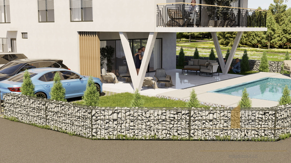 Luxury apartment in a modern new building 160 m from the sea – Privlaka!