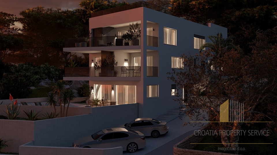Luxurious two-bedroom apartment in a new building first row by the beach on the island of Čiovo!