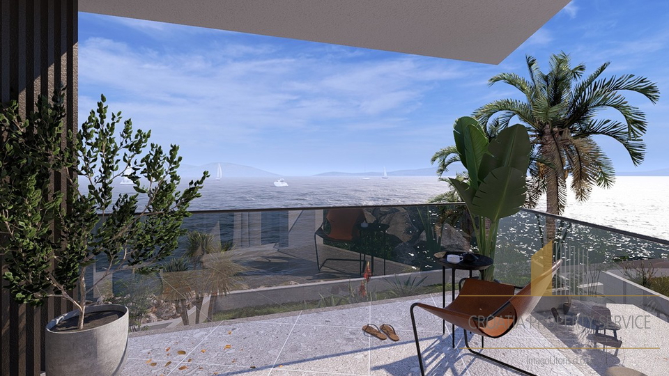 Luxurious two-bedroom apartment in a new building first row by the beach on the island of Čiovo!