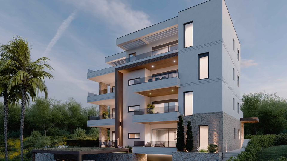 Luksuzni penthouse z jacuzzijem in odprtim pogledom na morje - Primo&scaron;ten&excl;