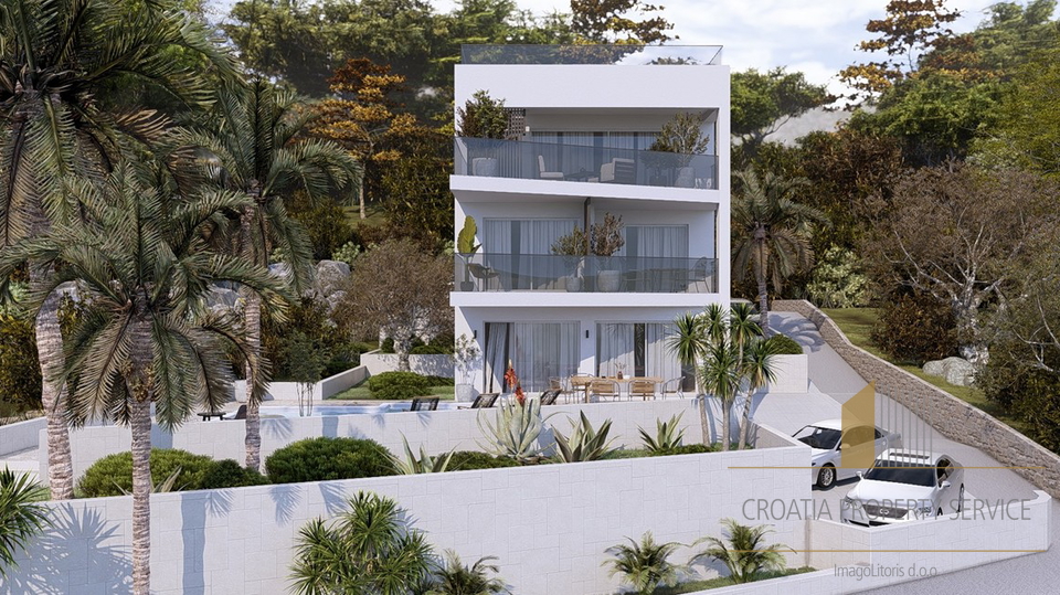 Luxurious two-bedroom apartment in a new building first row by the beach on the island of Čiovo!