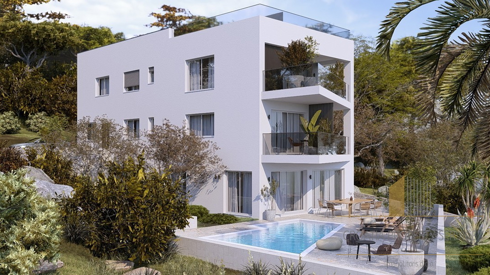 Luxurious two-bedroom apartment in a new building first row by the beach on the island of Čiovo!