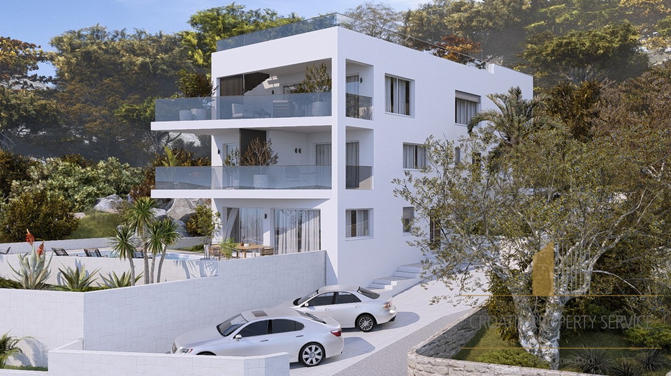 Luxurious two-bedroom apartment in a new building first row by the beach on the island of Čiovo!