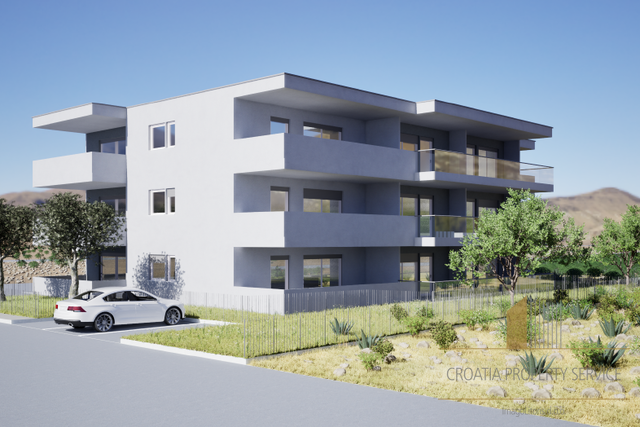 Jednosoban stan u modernoj novogradnji 300 m od plaže – Povljana, otok Pag!