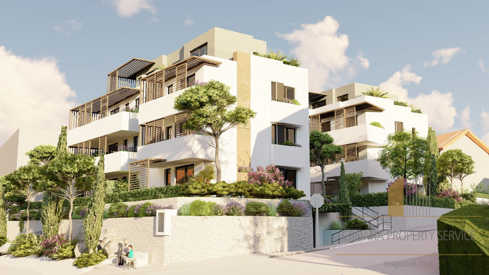 Appartamento di lusso con due camere in edificio moderno con vista mare - Ka&scaron;tel Kambelovac&excl;