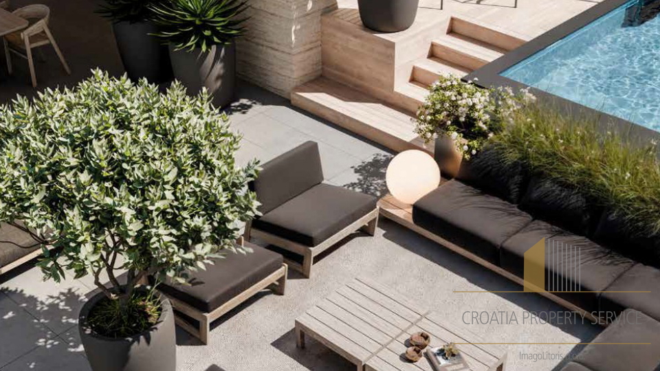Penthouse with a rooftop terrace and sea view in an exclusive apartment complex on Čiovo!