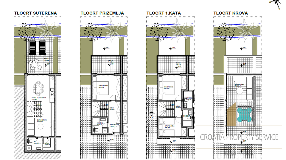 Luxury three-story apartment with garden, rooftop terrace, and sea view – Čiovo, second row to the sea!