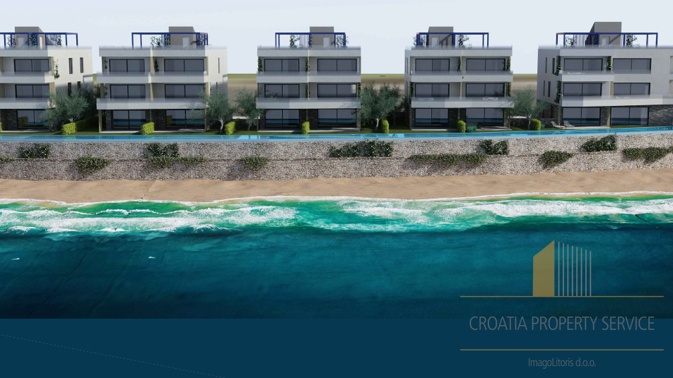 Luxury penthouse with a rooftop terrace in a new building, first row by the beach on the island of Pag!