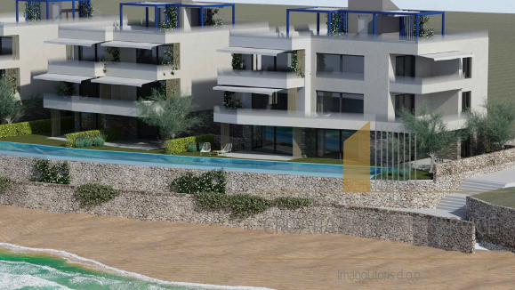 Luxury penthouse with a rooftop terrace in a new building, first row by the beach on the island of Pag!