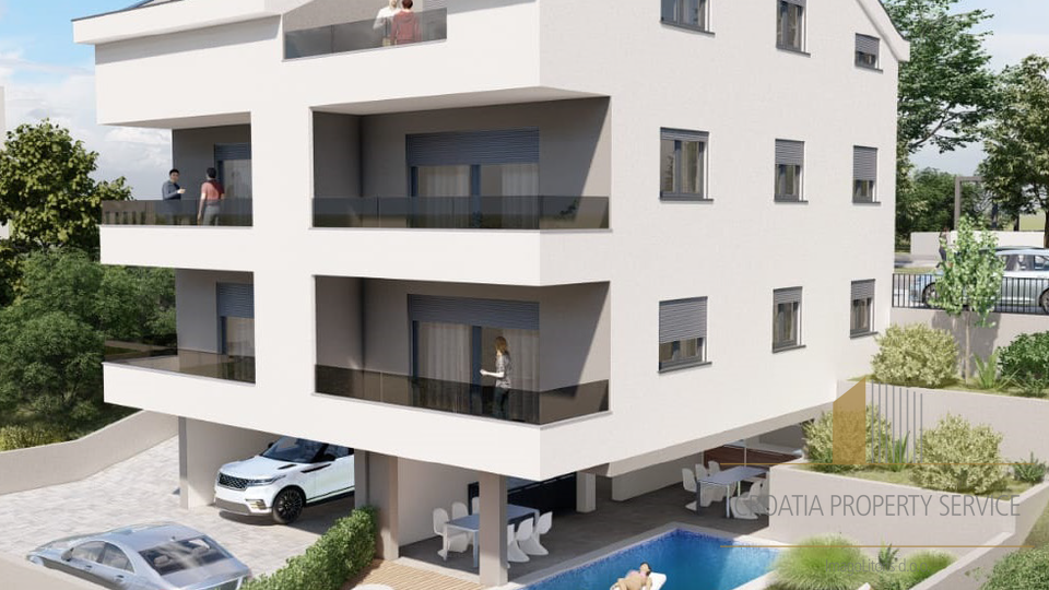 Luxuriöse Zweizimmerwohnung mit Meerblick, 350 m vom Strand auf Čiovo entfernt!