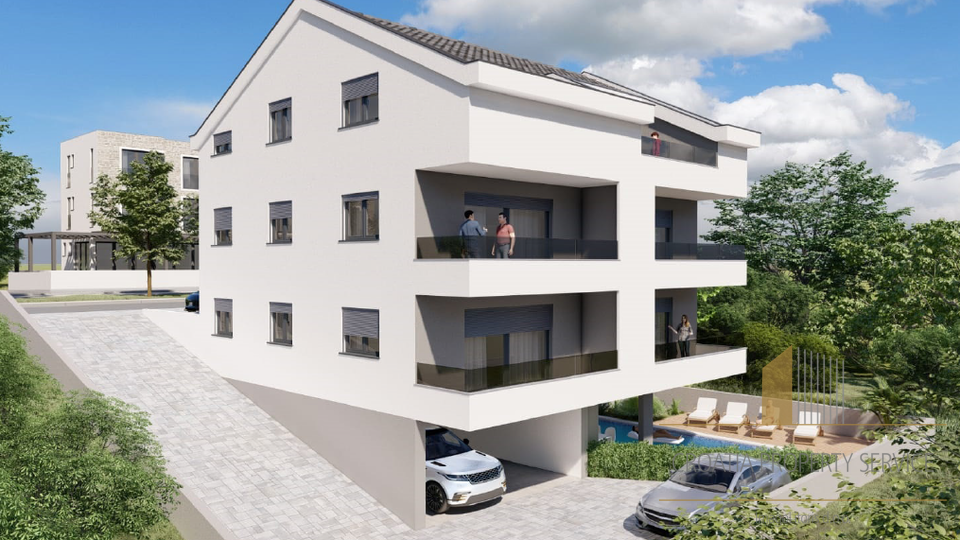 Attico di lusso con vista mare a 350 m dalla spiaggia a Čiovo!