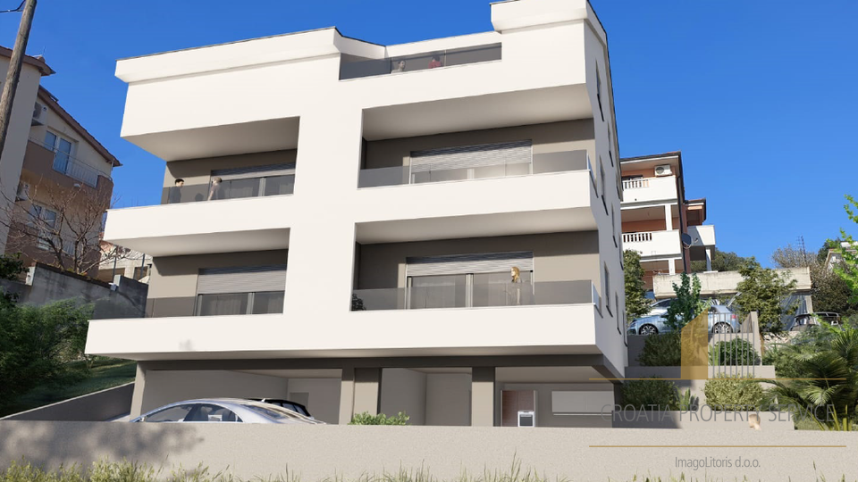 Luxuriöse Zweizimmerwohnung mit Meerblick, 350 m vom Strand auf Čiovo entfernt!