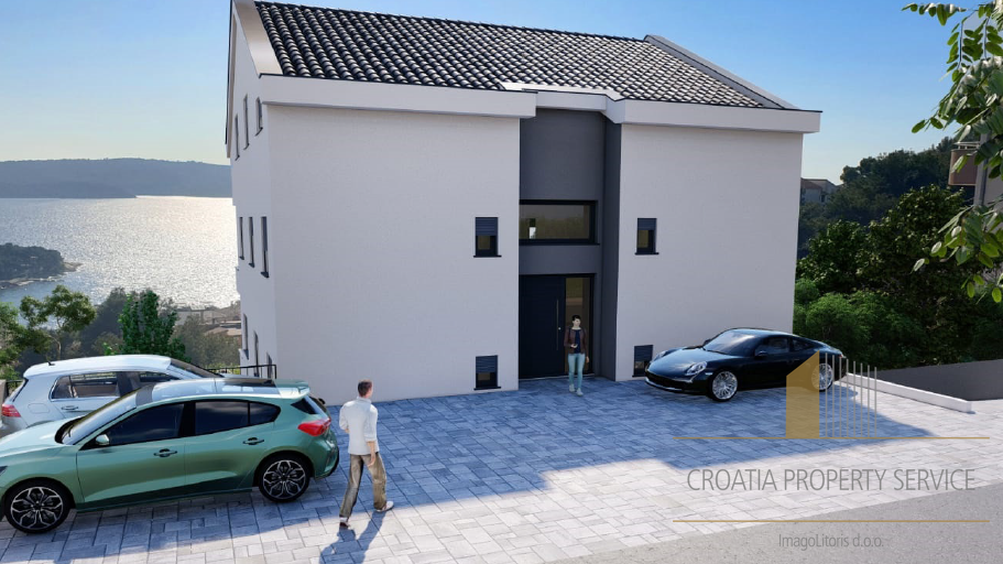 Luxuriöse Zweizimmerwohnung mit Meerblick, 350 m vom Strand auf Čiovo entfernt!
