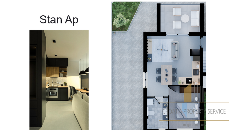 Moderan jednosoban stan 300 m od mora u mirnom dijelu Rogoznice!