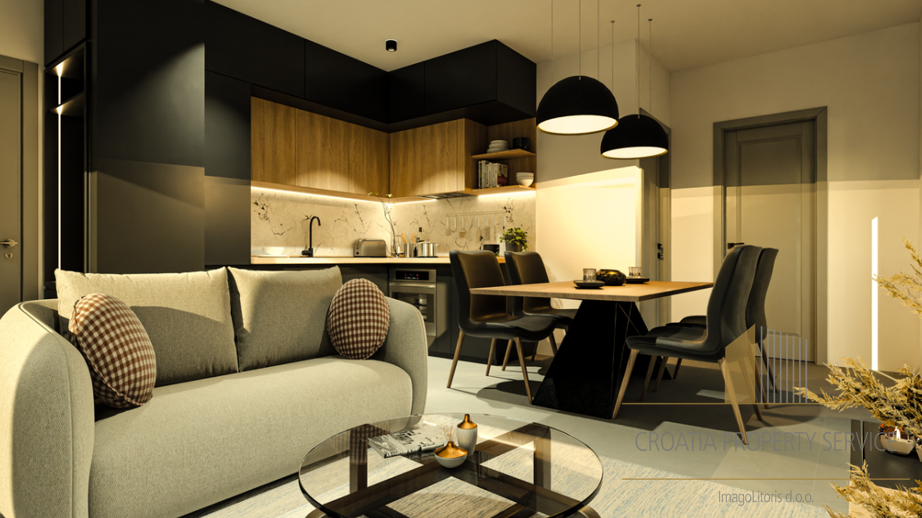 Dvosoban stan u modernoj novogradnji  300 m od mora u mirnom dijelu Rogoznice!