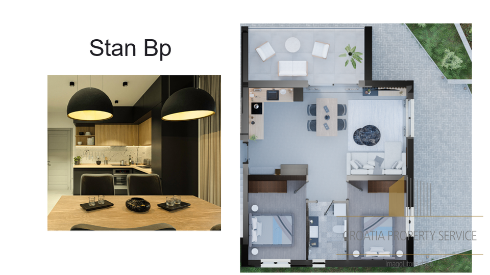 Moderan jednosoban stan 300 m od mora u mirnom dijelu Rogoznice!