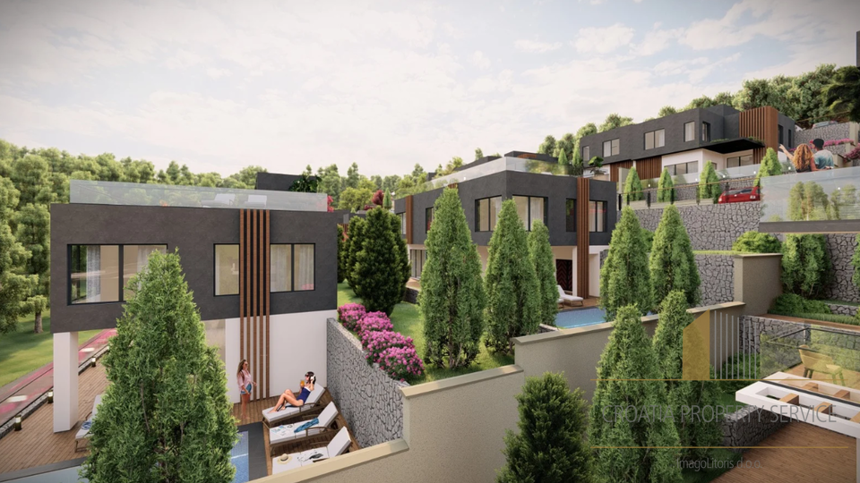 Exklusiver Komplex luxuriöser Villen mit Meerblick – Jelsa, Hvar