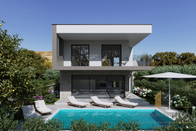 Neue moderne Villa mit Pool in erster Reihe am Meer auf der Insel Murter!