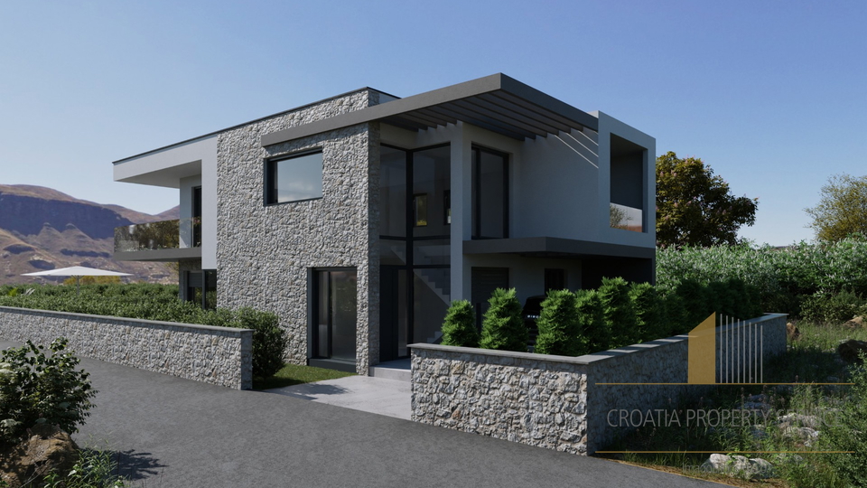 Neue moderne Villa mit Pool in erster Reihe am Meer auf der Insel Murter!