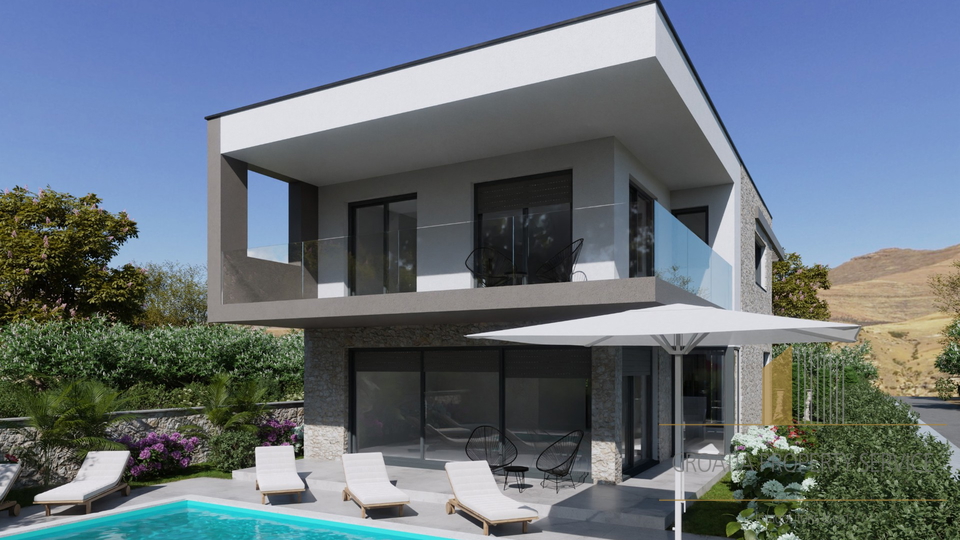 Neue moderne Villa mit Pool in erster Reihe am Meer auf der Insel Murter!