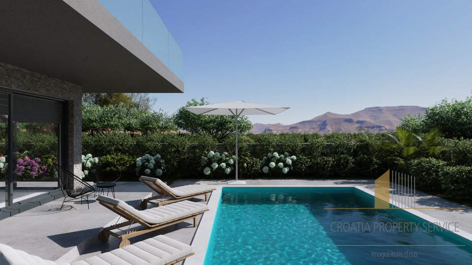 Neue moderne Villa mit Pool in erster Reihe am Meer auf der Insel Murter!