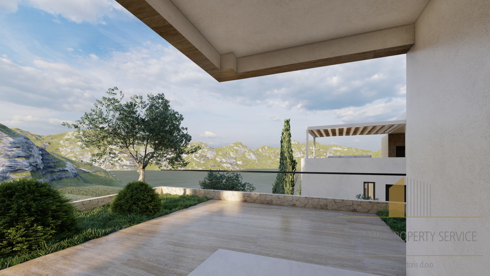 Luksuzni stan s vrtom i pogledom na more u ekskluzivnom apartmanskom naselju na &Ccaron;iovu&excl;