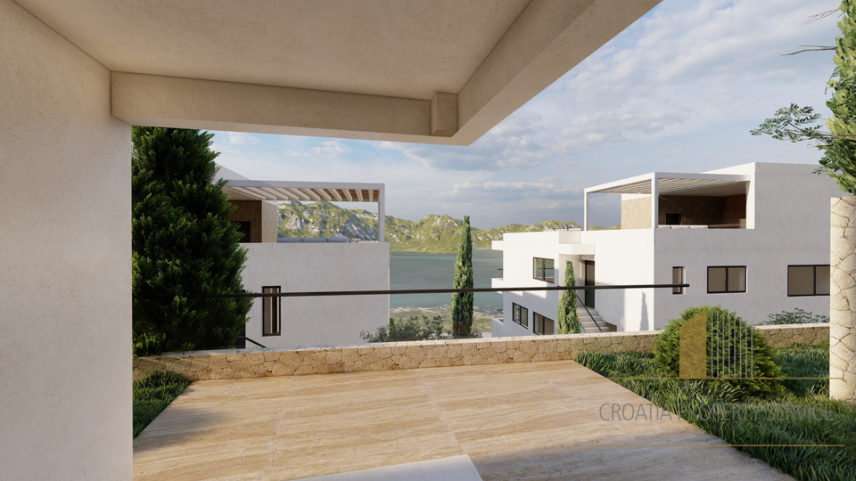 Luksuzni stan s vrtom i pogledom na more u ekskluzivnom apartmanskom naselju na &Ccaron;iovu&excl;