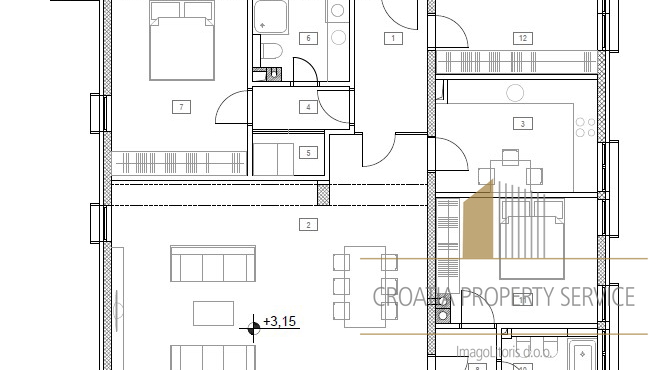 Luxuriöses Penthouse mit Meerblick in einer exklusiven Gegend, 100 m vom Strand entfernt – Split!