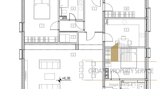 Luxuriöses Penthouse mit Meerblick in einer exklusiven Gegend, 100 m vom Strand entfernt – Split!