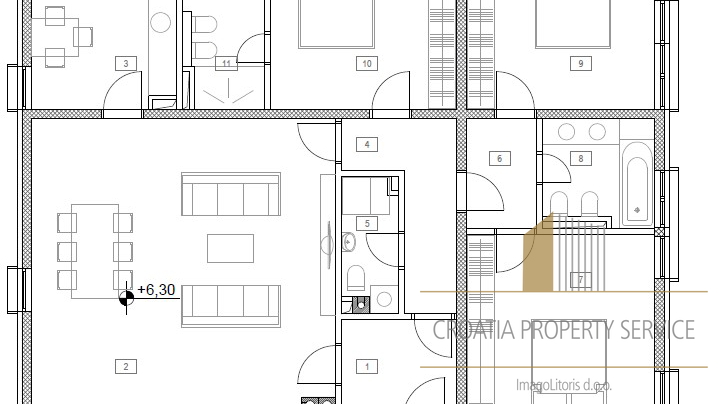 Luxuriöses Penthouse mit Meerblick in einer exklusiven Gegend, 100 m vom Strand entfernt – Split!