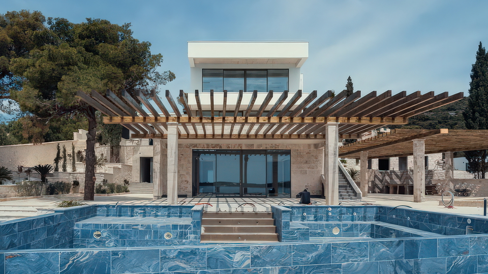 &Ccaron;udovita luksuzna vila na ekskluzivni lokaciji&comma; prvi vrst ob morju v okolici Trogirja&excl;