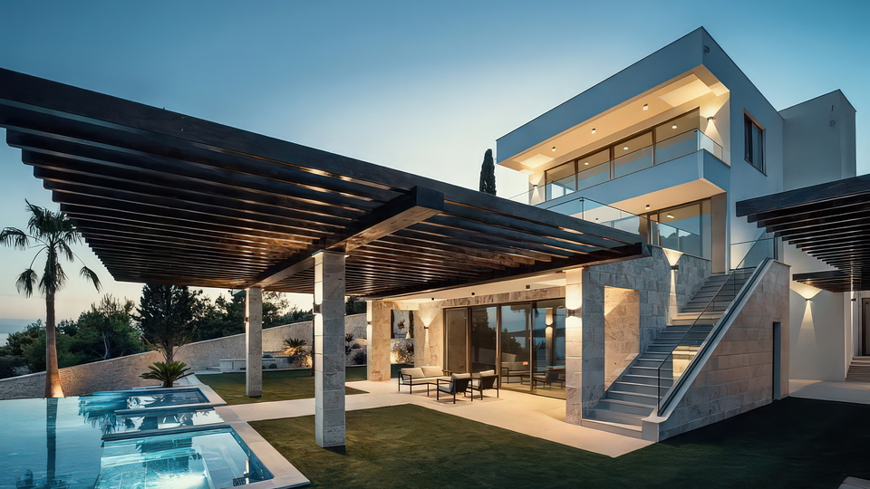 &Ccaron;udovita luksuzna vila na ekskluzivni lokaciji&comma; prvi vrst ob morju v okolici Trogirja&excl;