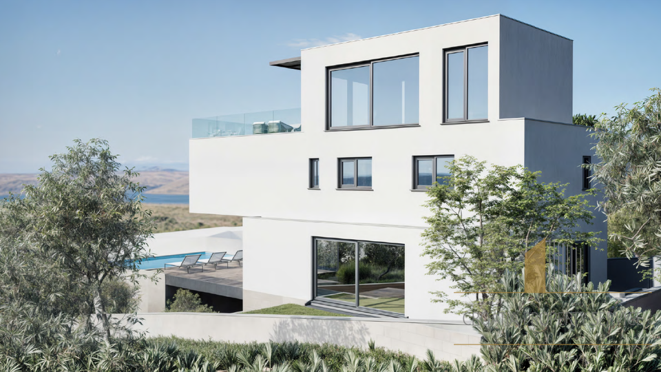 Luxury villa under construction with panoramic sea and Split - Klis view!