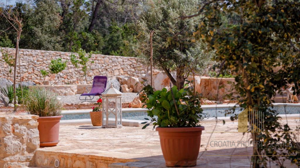 Autentica villa mediterranea con piscina e uliveto – isola di Hvar, 800 m dal mare!