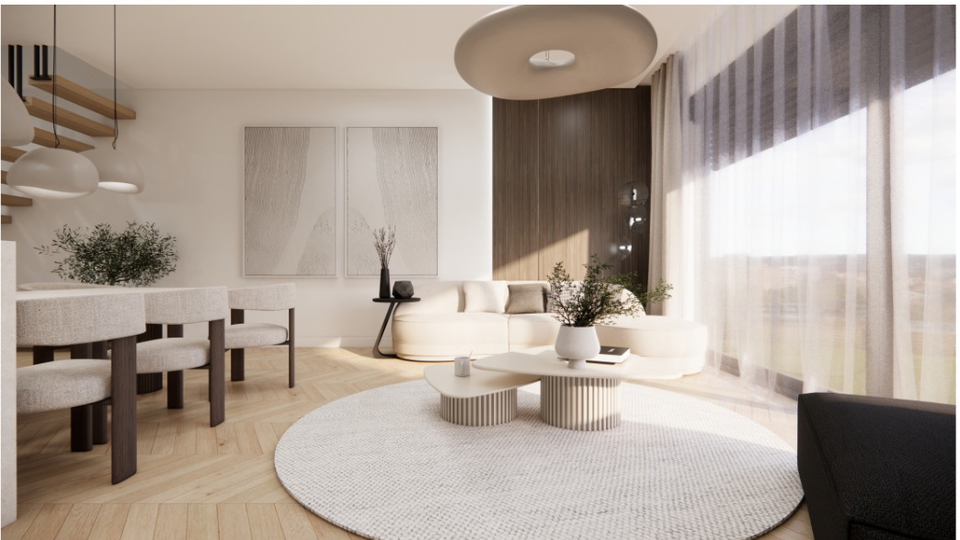 Moderna dvojna hi&scaron;a s bazenom&comma; 150 m od morja v okolici &Scaron;ibenika&excl;